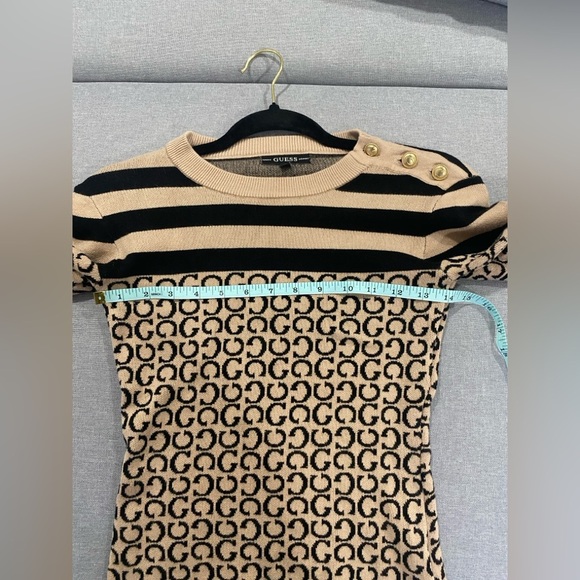 Guess Striped and Patterned Sweater - Black and Tan - Picture 8 of 9